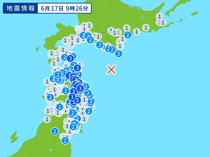 地震情報の画像
