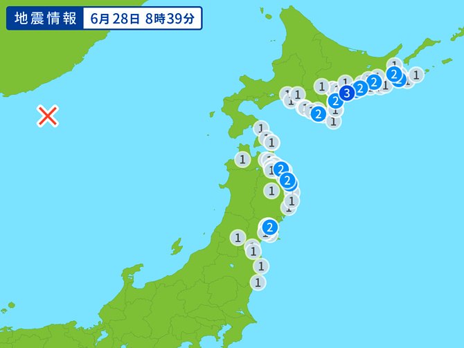 地震情報の画像