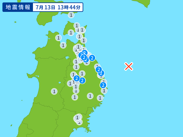 地震情報の画像