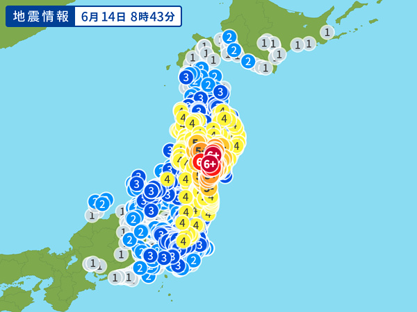 地震情報の画像