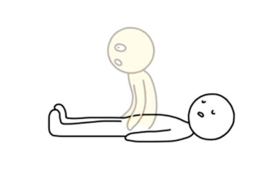 幽体離脱のイメージイラスト