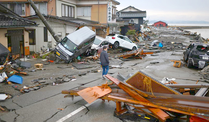 令和6年能登半島地震(M7.6 最大震度7)のニュース画像