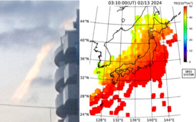 地震雲の投稿写真とTECの画像