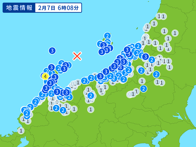地震情報の画像