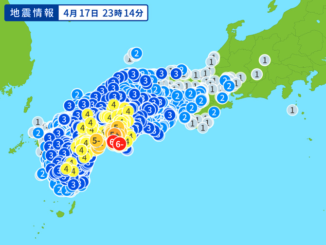 地震情報の画像