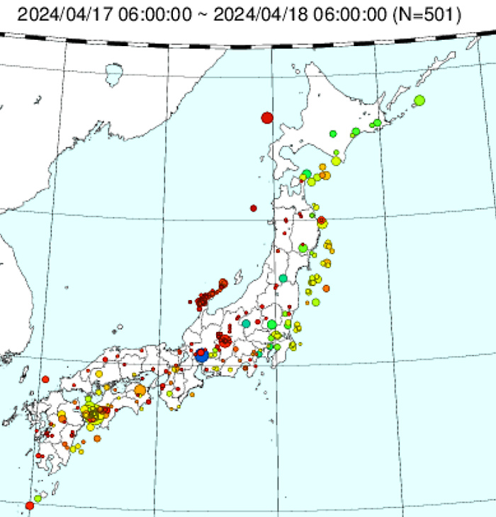 地震情報の画像