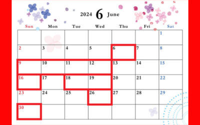 6月のカレンダーの画像