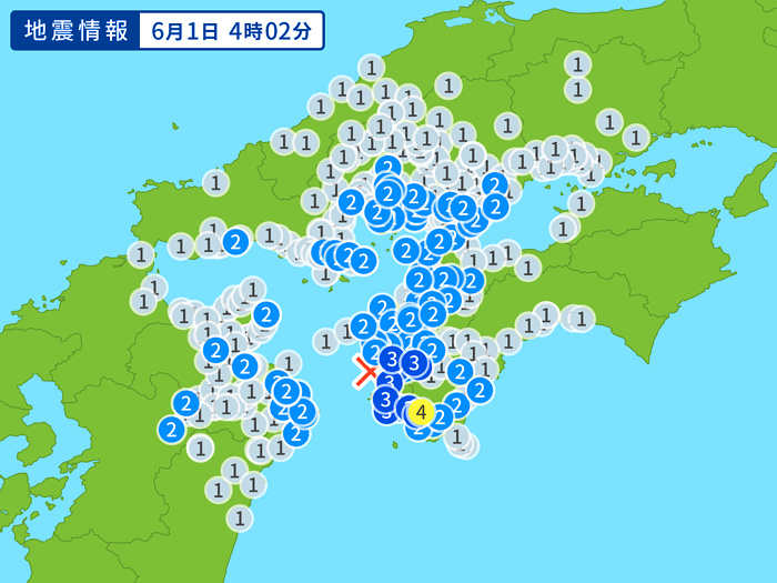 地震情報の画像